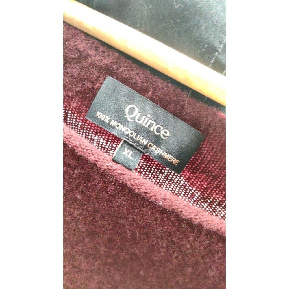 Quince Mongolian Cashmere Boatneck Sweater Rich Burgundy Sleeved Top XL - Picture 3 of 3